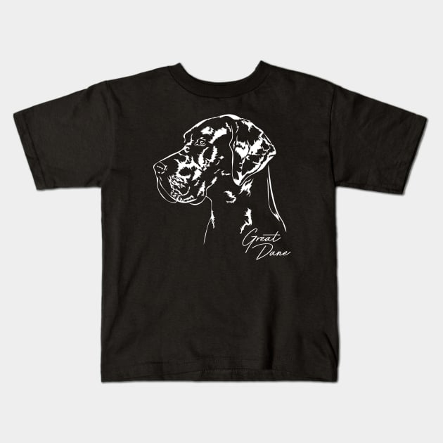 Proud Great Dane dog portrait Kids T-Shirt by wilsigns